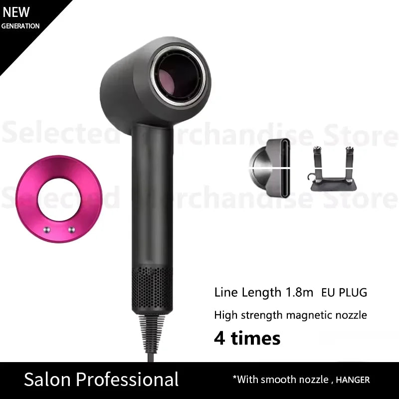 2025 New Professional Leafless Constant Temperature Negative Ion Attachment 5 Powerful Home Travel Portable Electric Hair Dryer - Shopfly.co.uk