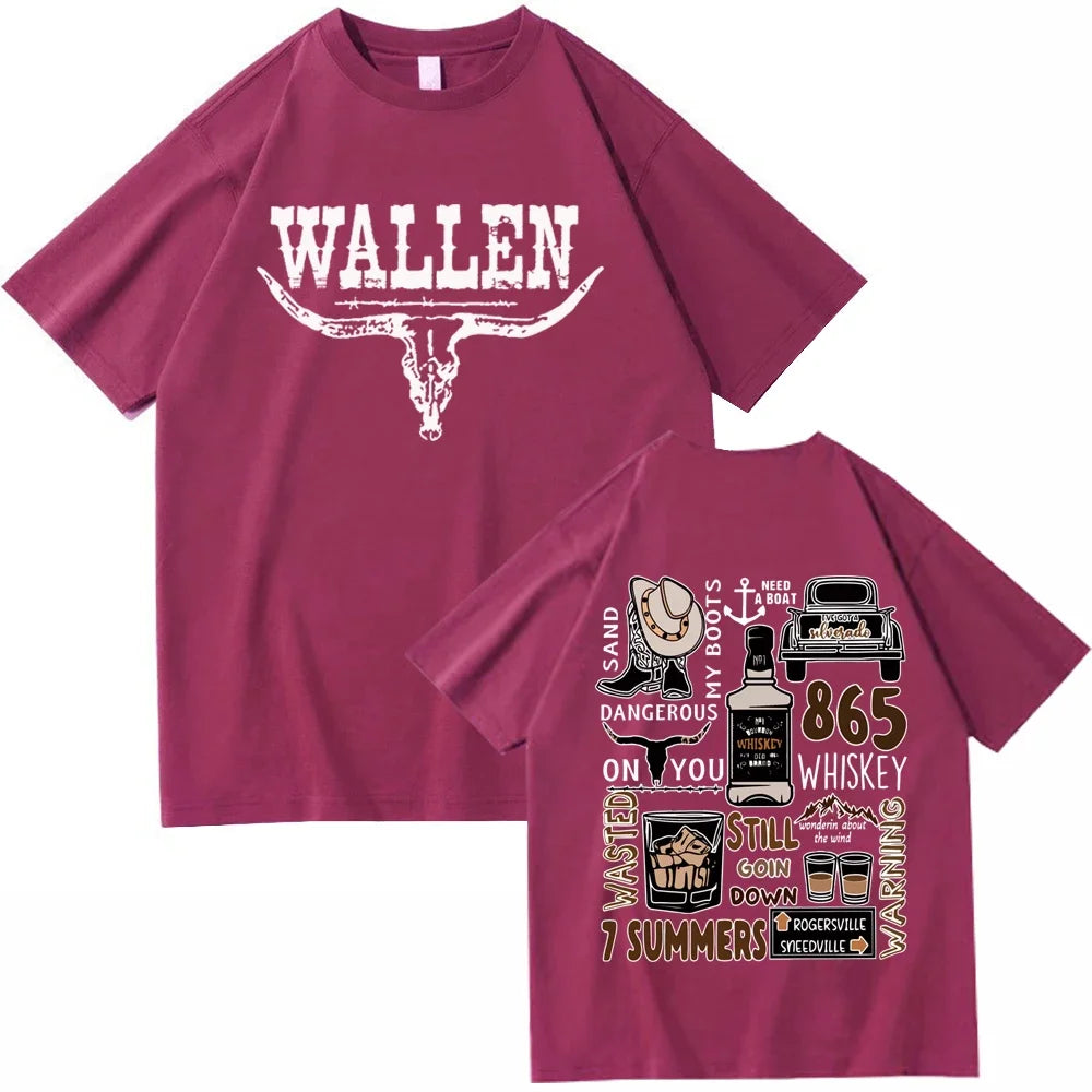 Morgan Wallen Western Country Music T-Shirts Unisex Harajuku O-Neck Short Sleeve Shirts Fans Gift Oversize T-Shirt Men Clothing