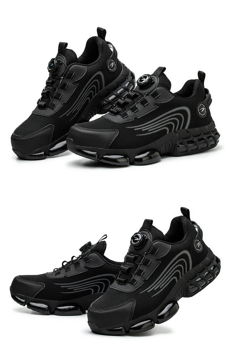 Rotating Button Safety Shoes Men Work Sneakers Indestructible Shoes Puncture-Proof Protective Shoes Work Boots Steel Toe Shoes - Shopfly.co.uk
