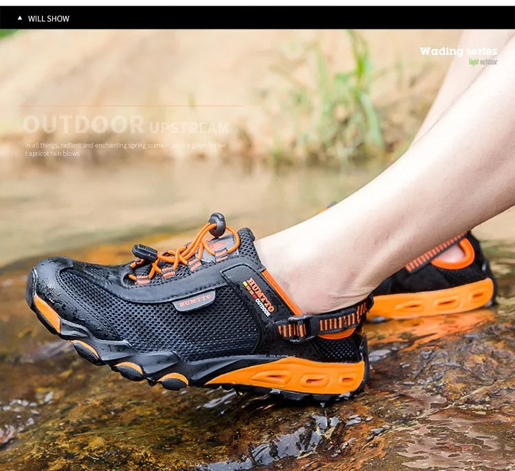 HUMTTO Summer Wading Hiking Shoes for Men Outdoor Man Sneakers Breathable Quick Drying Sports Trekking Beach Barefoot Mens Shoes - Shopfly.co.uk