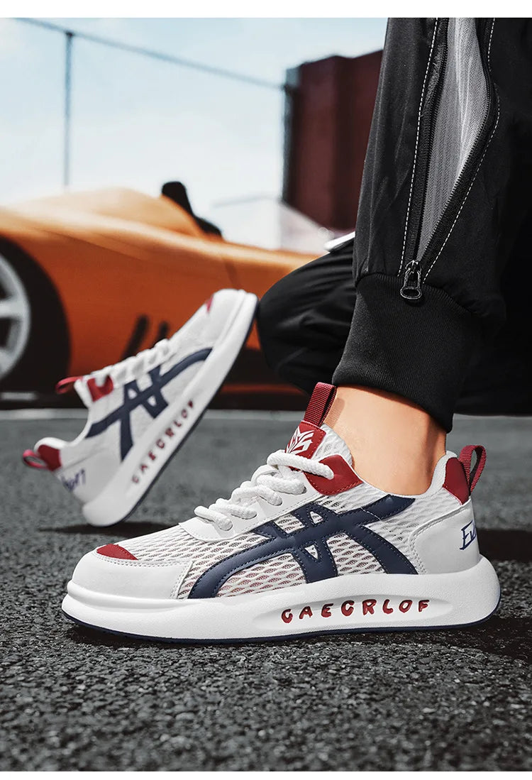 Size 39-44 Men's Shoes Breathable Mesh Casual Sports Shoes Versatile Thick Sole Height Increase Daddy Shoes - Shopfly.co.uk