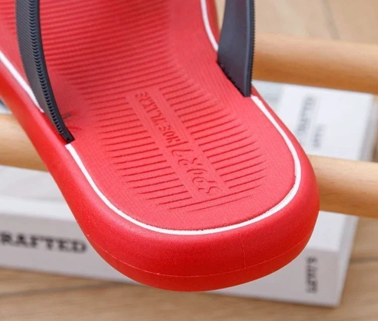 Red Flat Sandals Man Shiatsu Cheap Liquidation Summer Sale Slippers for Men Designer Luxury 2025 Fashion Mascullino Trend Shoes - Shopfly.co.uk