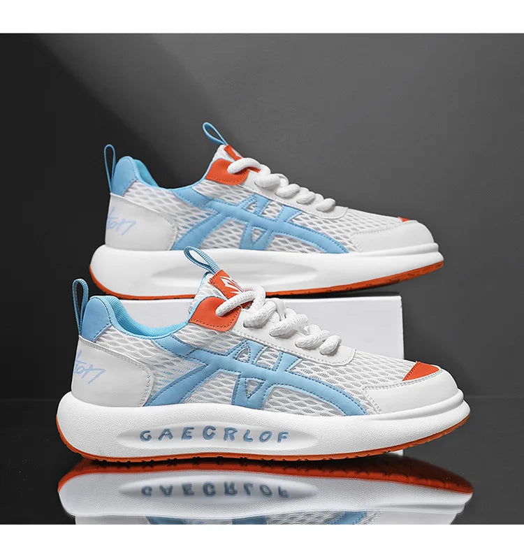 Size 39-44 Men's Shoes Breathable Mesh Casual Sports Shoes Versatile Thick Sole Height Increase Daddy Shoes - Shopfly.co.uk