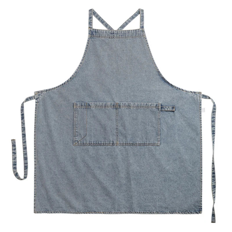 Elegant Unisex Jean Apron with Pockets for Men and Women for Kitchen Cooking Gardening Painting Chef Uniform Pinafore Drop ship