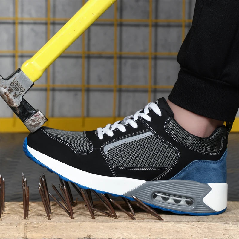 Fashion Security Shoes For Men Women Work Shoes Anti-smash Steel Toe Shoes Anti-puncture Protective Shoes Air Cushion Sneakers - Shopfly.co.uk