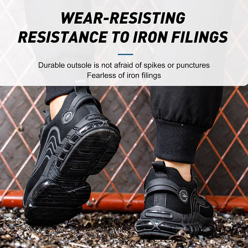 Rotating Button Safety Shoes Men Work Sneakers Indestructible Shoes Puncture-Proof Protective Shoes Work Boots Steel Toe Shoes - Shopfly.co.uk