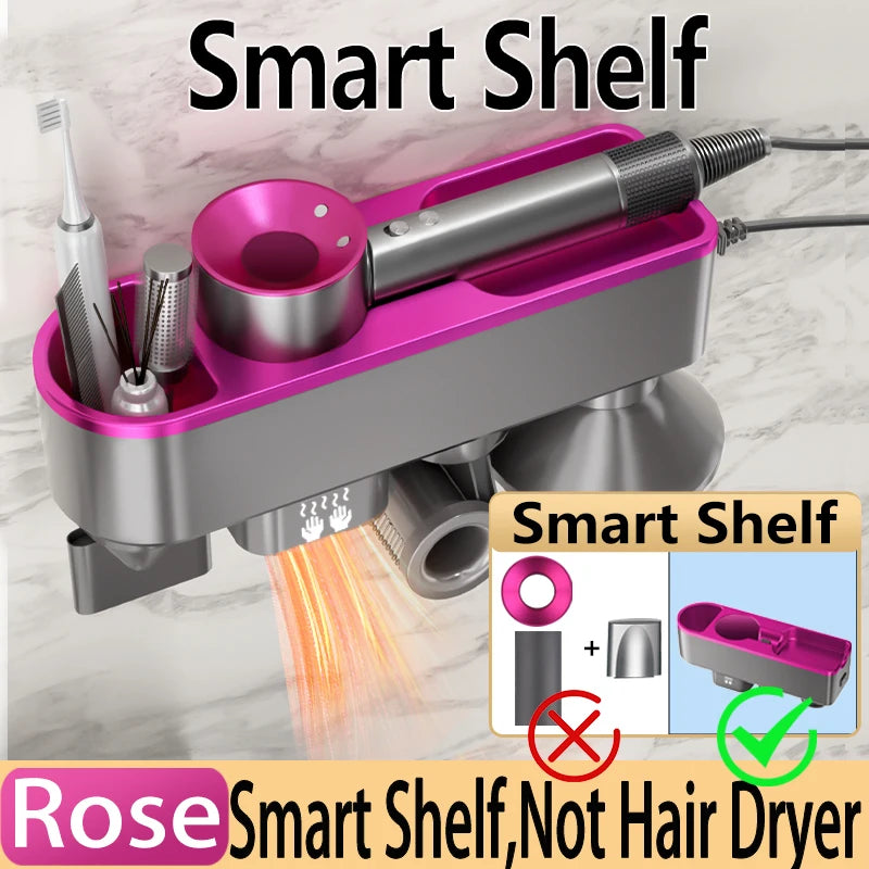 For Dyson Xiaomi Hair Dryer Shelf Wall Mounted Hair Dryer Rack Change Into Automatic Hand Dryer with Storage Box hanger - Shopfly.co.uk