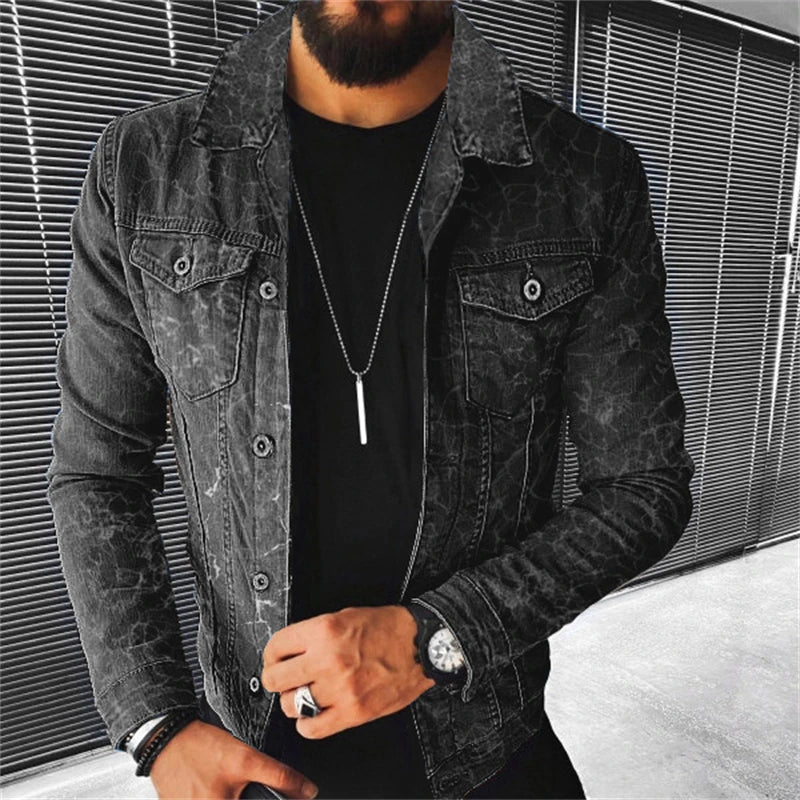 Men's Denim jacket 2022 Autumn Casual Pure Cotton Slim Fit Stylish Motorcycle Jean Jacket Streetwear Men Coats