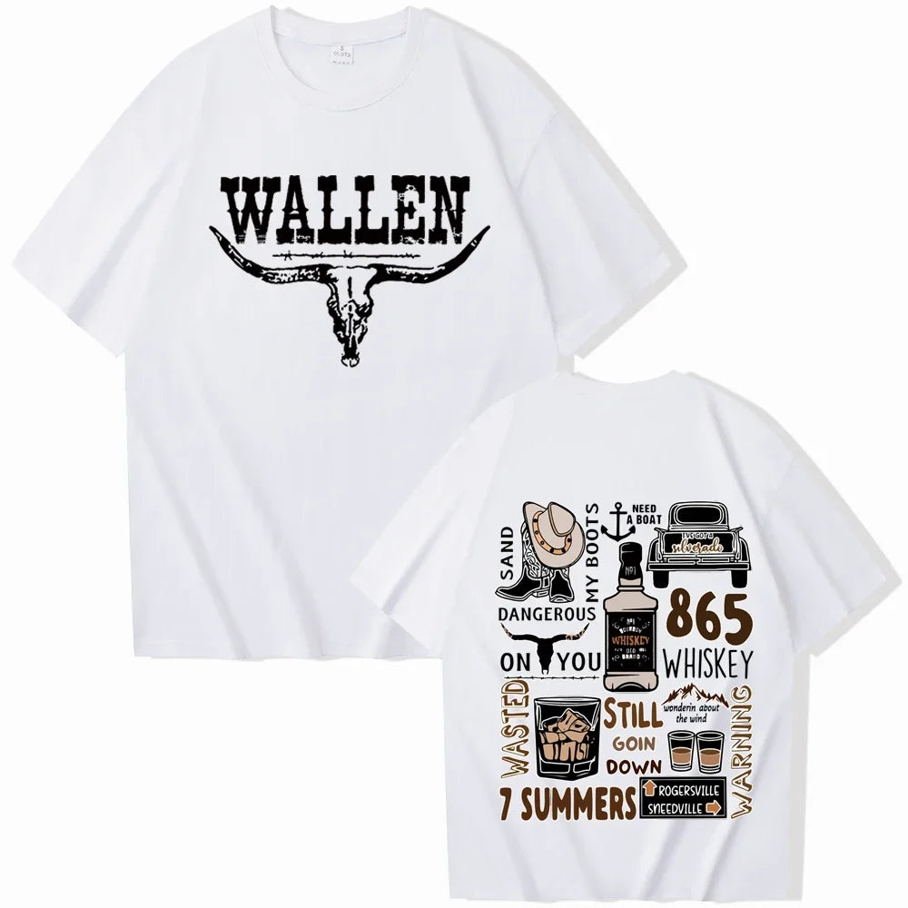 Morgan Wallen Western Country Music T-Shirts Unisex Harajuku O-Neck Short Sleeve Shirts Fans Gift Oversize T-Shirt Men Clothing