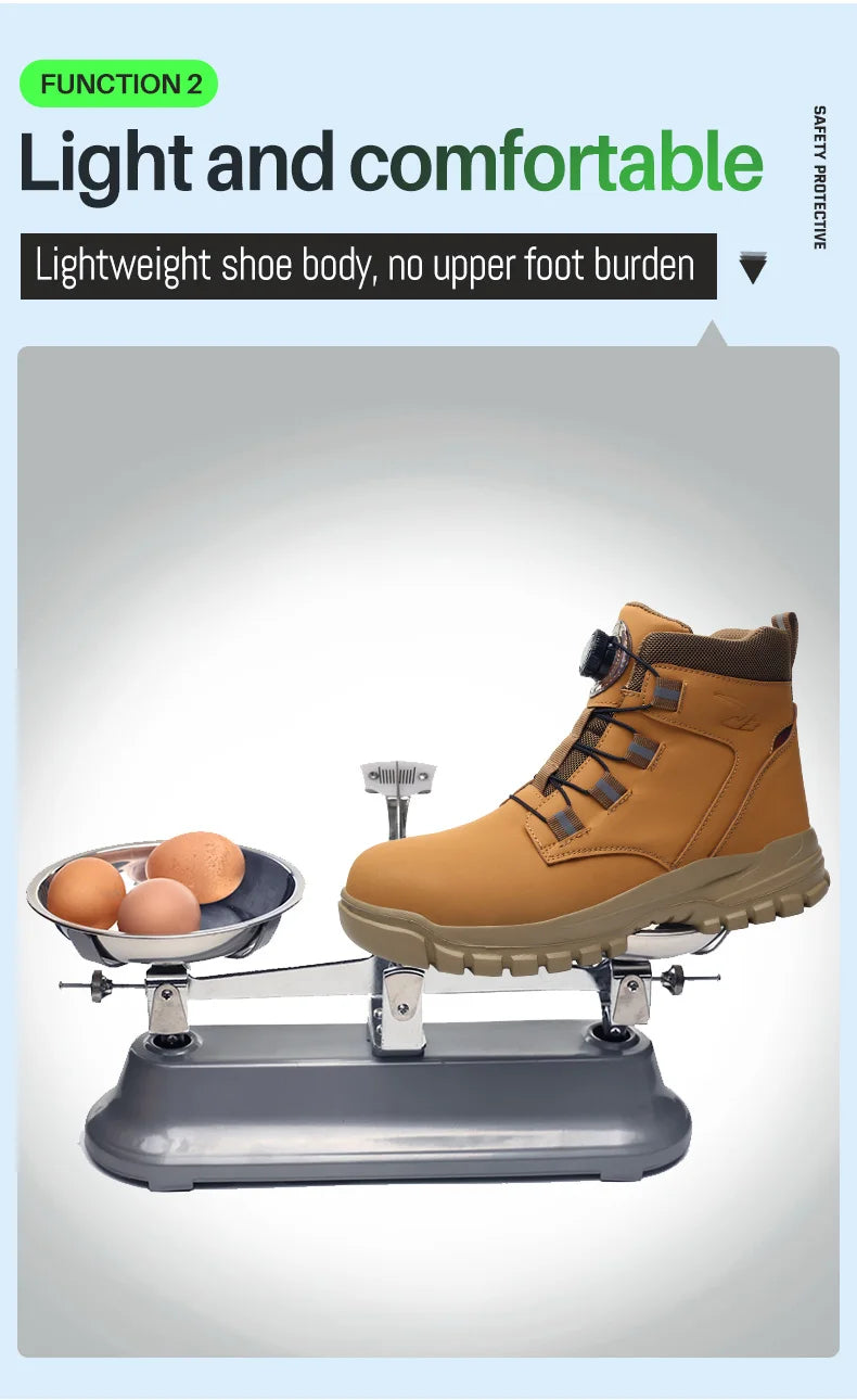 Waterproof Safety Boots Men Indestructible Steel Toe Work Boots Anti-smash Stab-resistant Safety Shoes Biker Botas Para Hombre - Shopfly.co.uk