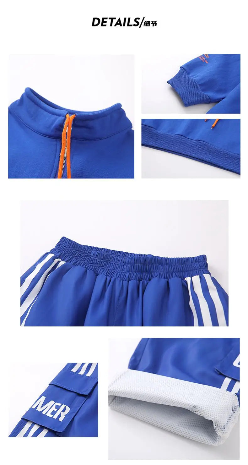 Boys Hip Hop Pullover Street Dance Cargo Pants Girls High Collar Sweatshirt Outfits Kids Jazz Sport Clothes Set Child Streetwear - Shopfly.co.uk