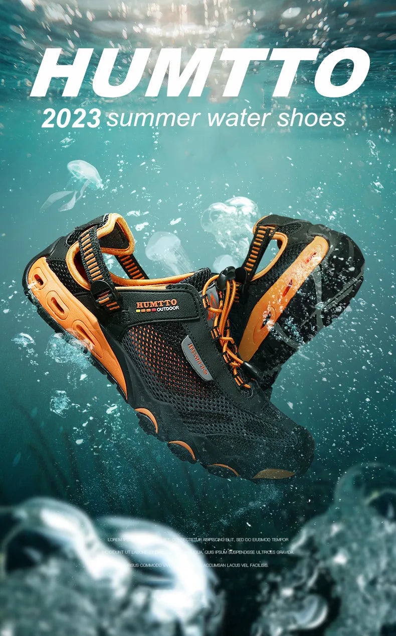 HUMTTO Summer Wading Hiking Shoes for Men Outdoor Man Sneakers Breathable Quick Drying Sports Trekking Beach Barefoot Mens Shoes - Shopfly.co.uk