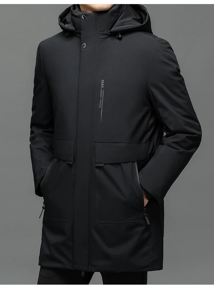 Business Men Thick Winter Big Hood Collar Warm Parka Waterproof Windproof NEW -40 Degrees Top Quality White Duck Down Jacket Men - Shopfly.co.uk