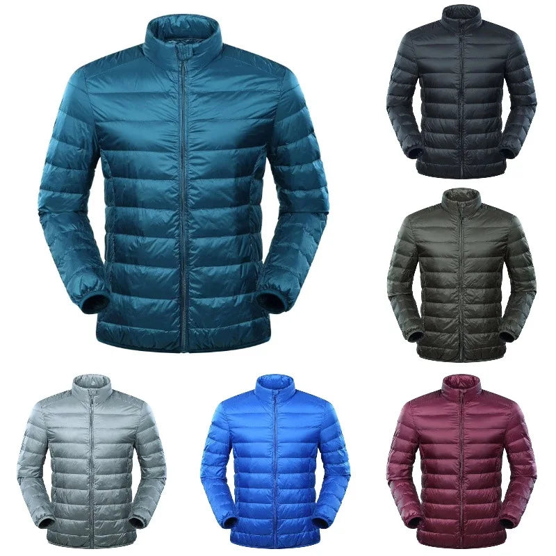 NewBang Feather Jacket Man Ultra Light Down Jacket Men Winter Coat Duck Down Windbreaker Stand Collar Parka With Carry Bag - Shopfly.co.uk