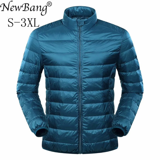 NewBang Feather Jacket Man Ultra Light Down Jacket Men Winter Coat Duck Down Windbreaker Stand Collar Parka With Carry Bag - Shopfly.co.uk