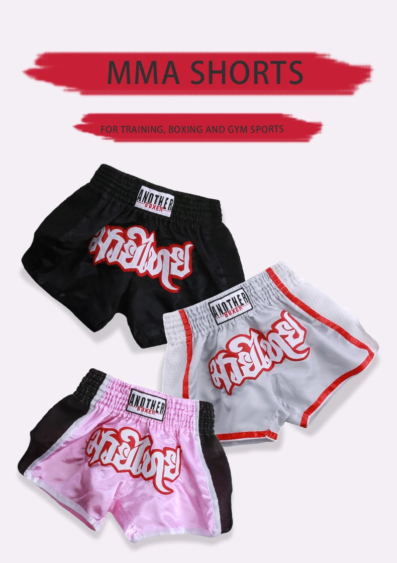 MMA Shorts for Kids & Adults, Muay Thai Shorts Boxing, Embroidered, Martial Arts Clothing for Muay Thai and Taekwondo Training - Shopfly.co.uk