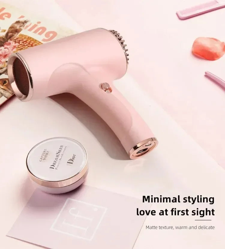 Portable Cordless Hair Dryer Fast Dry Hair Lithium Battery Rechargeable Blow Dryer Strong Wind Travel/Outdoor Plug in Hot Air - Shopfly.co.uk