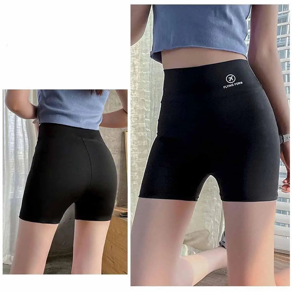1pcs Women's Leggings Belly Tightening And Hip Lifting Pants Anti Glare Yoga Ice Silk Seamless Shorts Safety Shorts 3/4 Pants ﻿ - Shopfly.co.uk