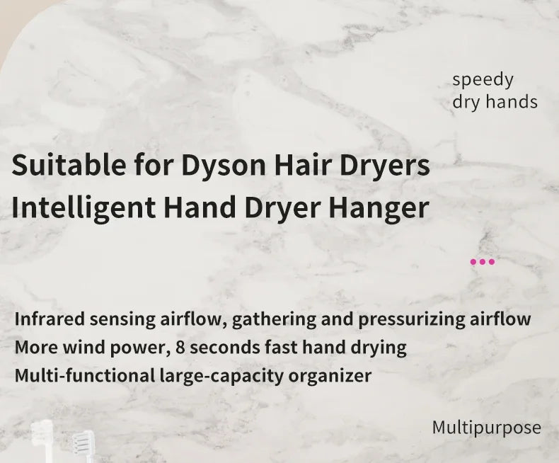 For Dyson Xiaomi Hair Dryer Shelf Wall Mounted Hair Dryer Rack Change Into Automatic Hand Dryer with Storage Box hanger - Shopfly.co.uk