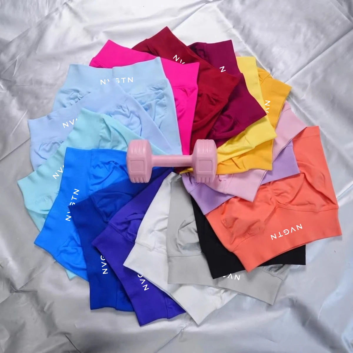 NVGTN Shorts Macaron Color CrossFit Training Yoga Cycling Women Summer Low Ribbed Band Scrunch Butt Seamless Breathable Shorts - Shopfly.co.uk