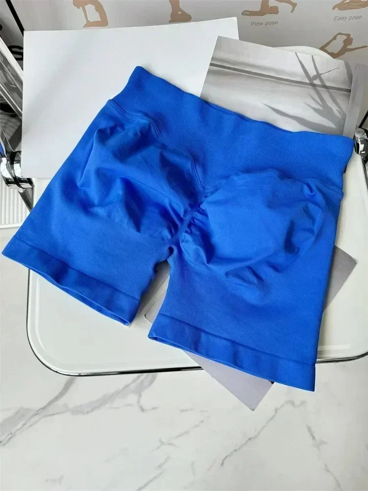 NVGTN Shorts Macaron Color CrossFit Training Yoga Cycling Women Summer Low Ribbed Band Scrunch Butt Seamless Breathable Shorts - Shopfly.co.uk