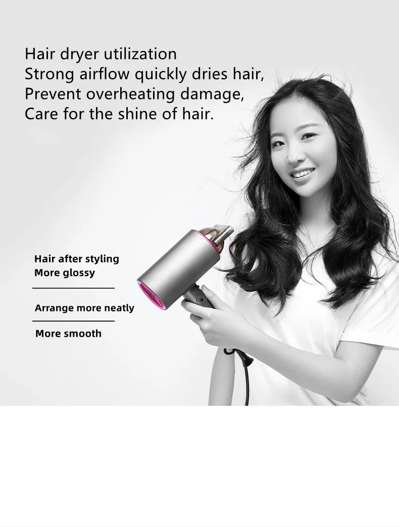 Popular Foldable Hair Dryer 1800W Blue Light Negative Ion Super Silent US/EU/UK/Plug 110V/220V Home Barber Recommended - Shopfly.co.uk