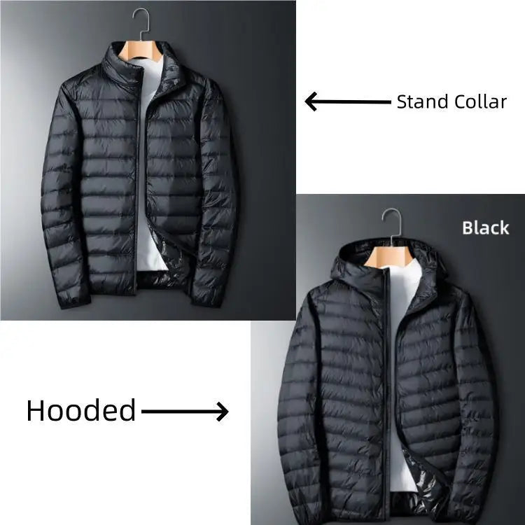 UETEEY 2024 Autumn Winter White Duck Down Jacket Men Light Weight Warm Waterproof Casual Outdoor Portable Male Puffer Coats - Shopfly.co.uk