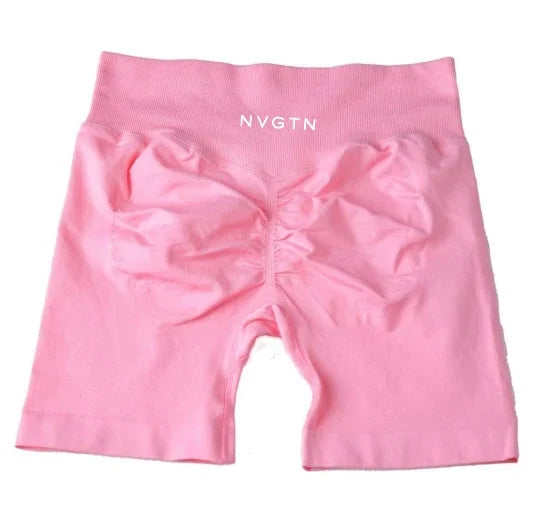 NVGTN Shorts Macaron Color CrossFit Training Yoga Cycling Women Summer Low Ribbed Band Scrunch Butt Seamless Breathable Shorts - Shopfly.co.uk