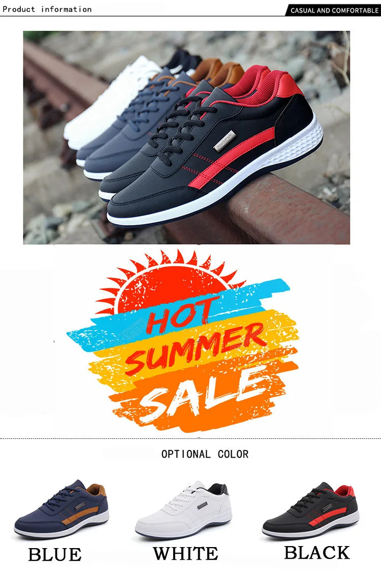New Leather Men's Shoes, Sports Shoes, Fashion, Brisk Walking, Luxury Shoes, Breathable, Anti Slip, Casual Vulcanized Shoes38-46 - Shopfly.co.uk
