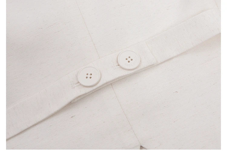 VIMLY Two Piece Office Outfit Woman 2025 Summer Pant Sets Linen Blend Women's Suits V Neck Waistcoat + Wide Leg Long Pants M7357 - Shopfly.co.uk