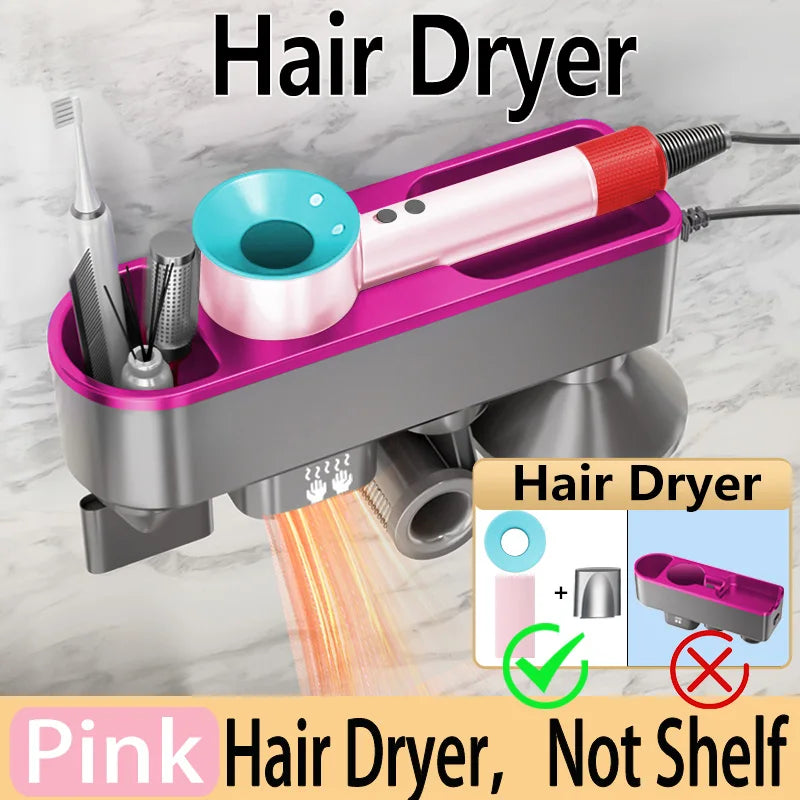 For Dyson Xiaomi Hair Dryer Shelf Wall Mounted Hair Dryer Rack Change Into Automatic Hand Dryer with Storage Box hanger - Shopfly.co.uk