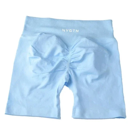 NVGTN Shorts Macaron Color CrossFit Training Yoga Cycling Women Summer Low Ribbed Band Scrunch Butt Seamless Breathable Shorts - Shopfly.co.uk