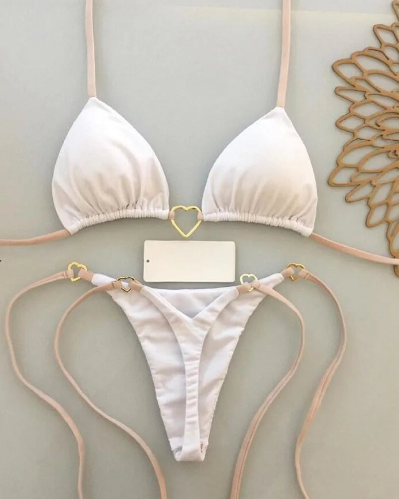 RUOTONSEPT Sexy Halter Solid color Bikini Set Women's Swimsuit Two-piece Triangle Thong Swimwear Bathing Suit Brazilian Biquinis - Shopfly.co.uk