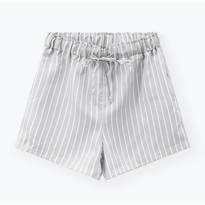 Gray Casual Loose Shorts Set Women Long Sleeve Single Breasted Shirt Elastic Waist Shorts Suit Summer Lady Daily Holiday Outfit - Shopfly.co.uk