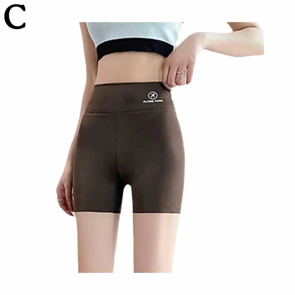 1pcs Women's Leggings Belly Tightening And Hip Lifting Pants Anti Glare Yoga Ice Silk Seamless Shorts Safety Shorts 3/4 Pants ﻿ - Shopfly.co.uk