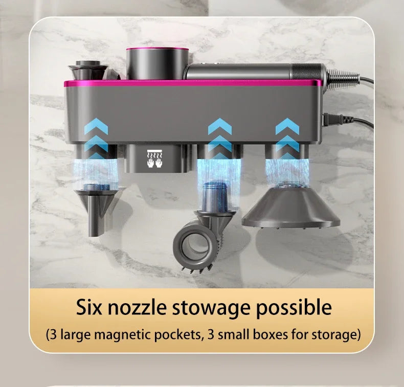 For Dyson Xiaomi Hair Dryer Shelf Wall Mounted Hair Dryer Rack Change Into Automatic Hand Dryer with Storage Box hanger - Shopfly.co.uk