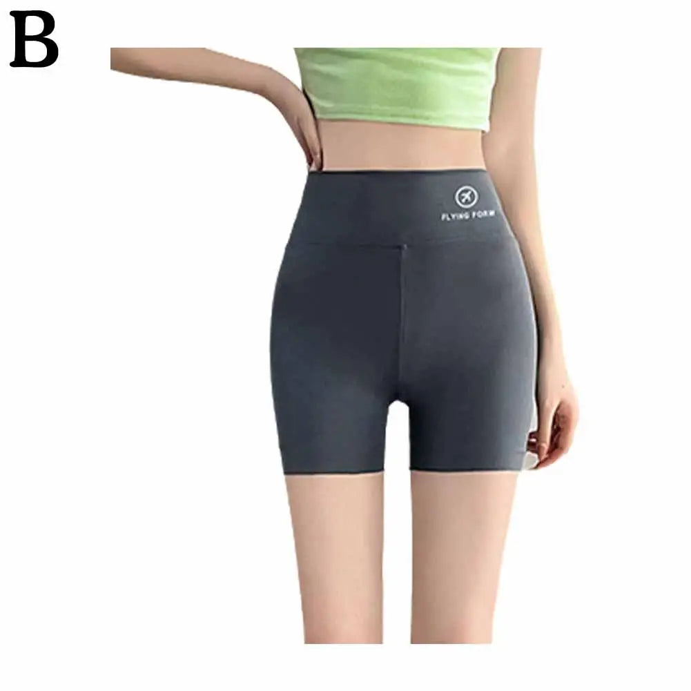 1pcs Women's Leggings Belly Tightening And Hip Lifting Pants Anti Glare Yoga Ice Silk Seamless Shorts Safety Shorts 3/4 Pants ﻿ - Shopfly.co.uk