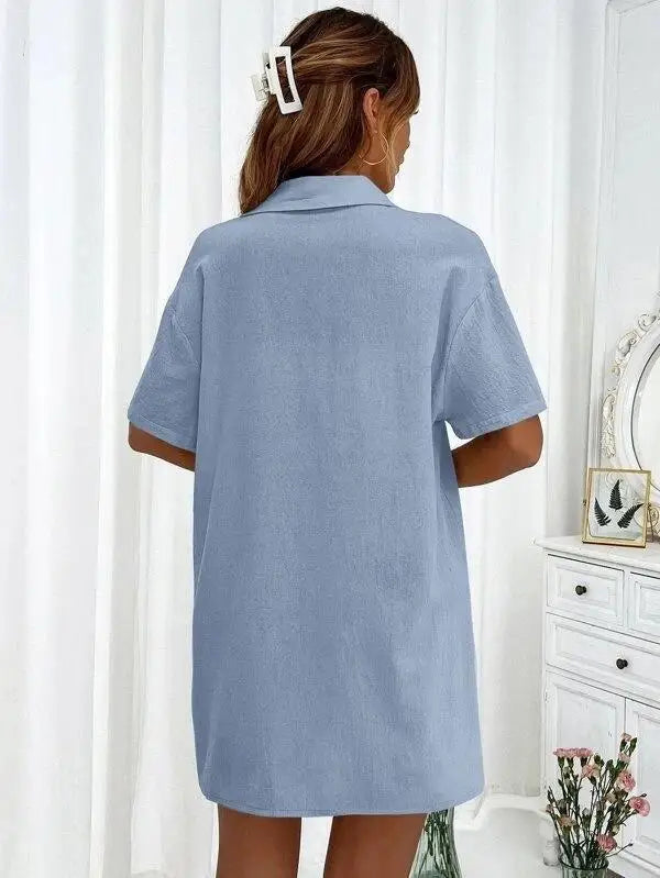 Solid Color Single Breasted Top Casual Loose Short Pants Sets Women Summer Women's 2 Pieces Suit Full Set Female Outfit Clothes - Shopfly.co.uk