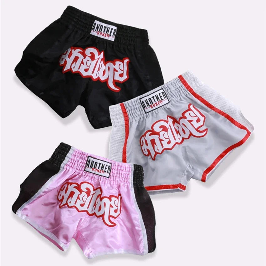 MMA Shorts for Kids & Adults, Muay Thai Shorts Boxing, Embroidered, Martial Arts Clothing for Muay Thai and Taekwondo Training - Shopfly.co.uk