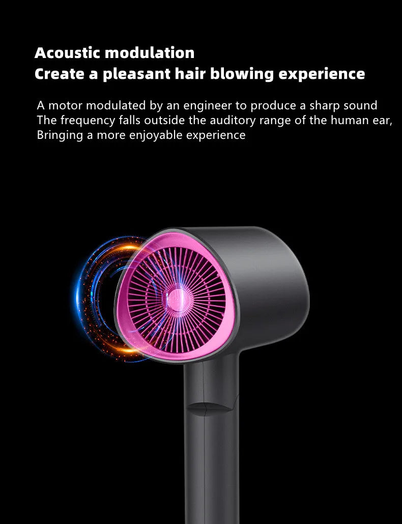 Popular Foldable Hair Dryer 1800W Blue Light Negative Ion Super Silent US/EU/UK/Plug 110V/220V Home Barber Recommended - Shopfly.co.uk