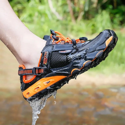 HUMTTO Summer Wading Hiking Shoes for Men Outdoor Man Sneakers Breathable Quick Drying Sports Trekking Beach Barefoot Mens Shoes - Shopfly.co.uk
