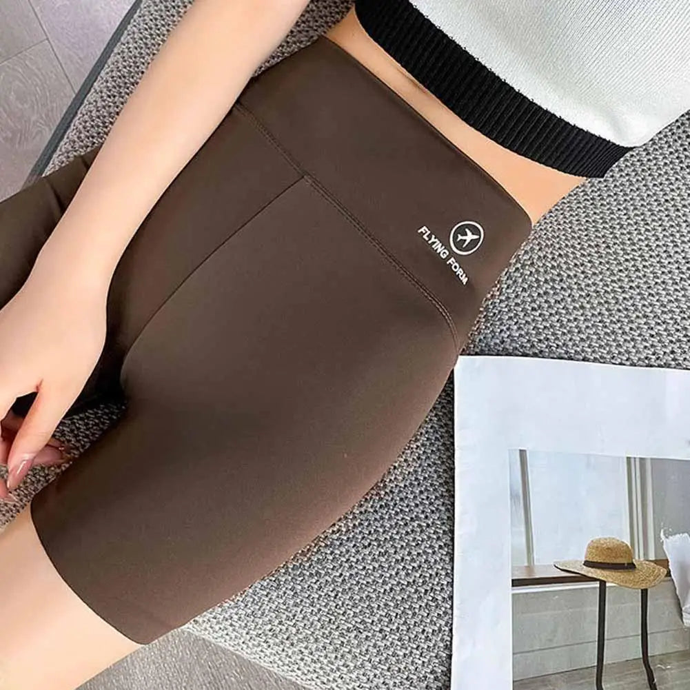 1pcs Women's Leggings Belly Tightening And Hip Lifting Pants Anti Glare Yoga Ice Silk Seamless Shorts Safety Shorts 3/4 Pants ﻿ - Shopfly.co.uk