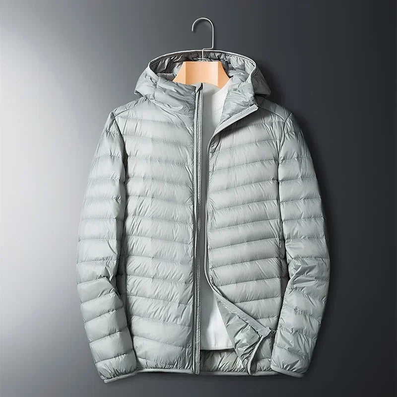 UETEEY 2024 Autumn Winter White Duck Down Jacket Men Light Weight Warm Waterproof Casual Outdoor Portable Male Puffer Coats - Shopfly.co.uk