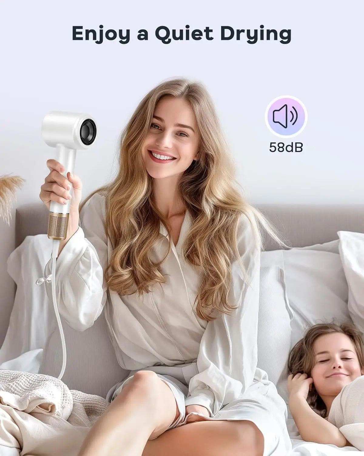 Professional High Speed Electric Hair Dryer 120000RPM Negative Ions Blow Dryer Super Powerful Wind Lownoise Salon HairDryer - Shopfly.co.uk