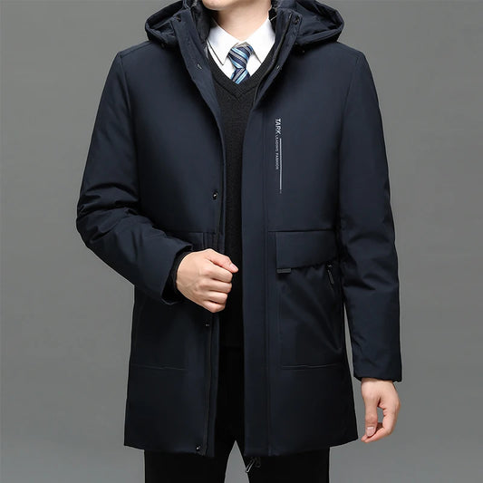 Business Men Thick Winter Big Hood Collar Warm Parka Waterproof Windproof NEW -40 Degrees Top Quality White Duck Down Jacket Men - Shopfly.co.uk