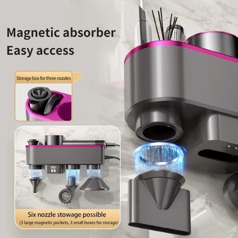 For Dyson Xiaomi Hair Dryer Shelf Wall Mounted Hair Dryer Rack Change Into Automatic Hand Dryer with Storage Box hanger - Shopfly.co.uk