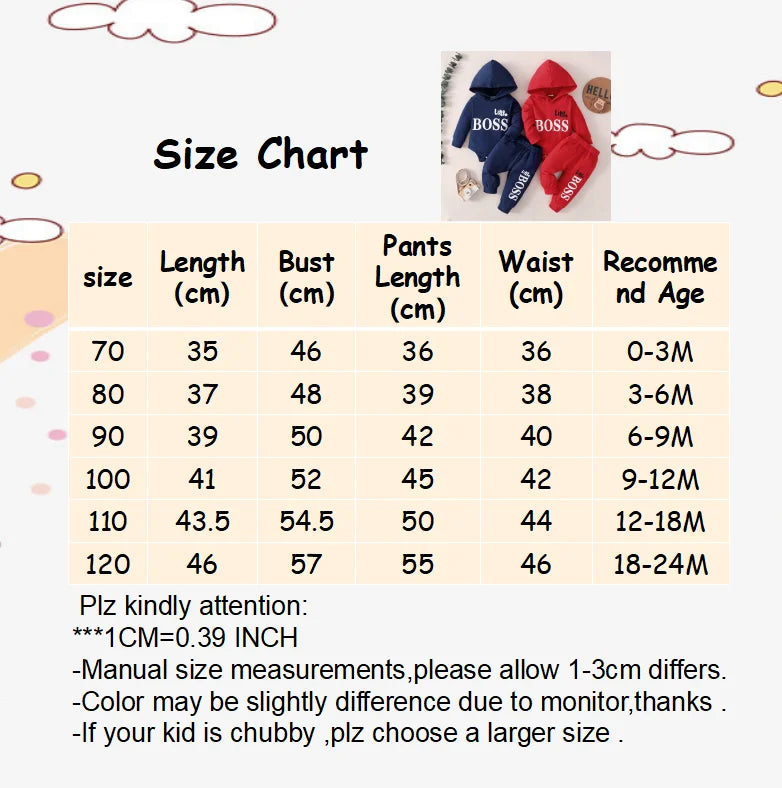 0-2 Years Newborn Baby Boy Hooded Suit 2Pcs Set Long Sleeve Letter Bodysuit+Pants Toddler Boy Autumn Sport Style Sweatsuit - Shopfly.co.uk