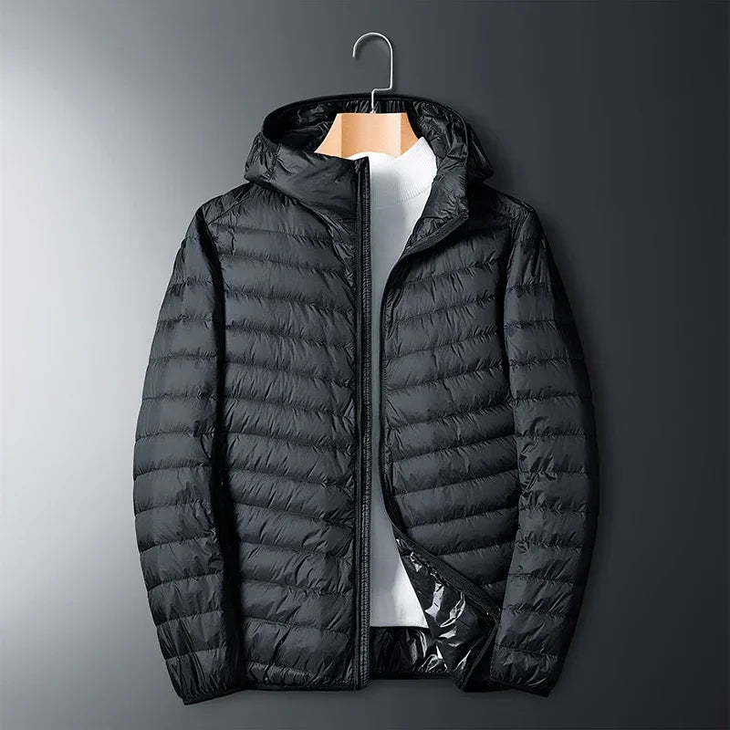 UETEEY 2024 Autumn Winter White Duck Down Jacket Men Light Weight Warm Waterproof Casual Outdoor Portable Male Puffer Coats - Shopfly.co.uk