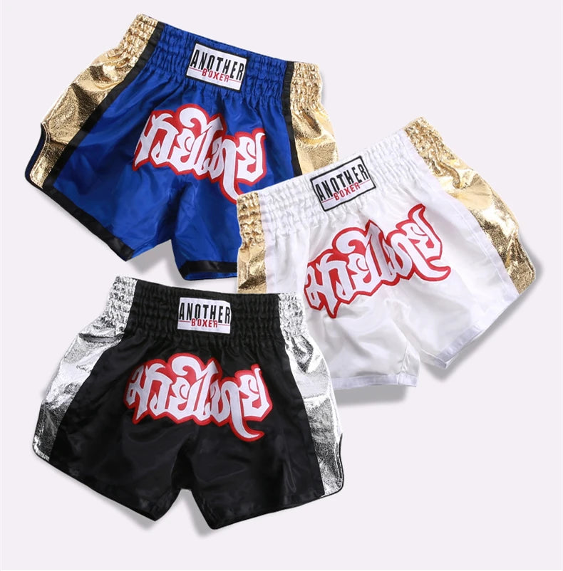 MMA Shorts for Kids & Adults, Muay Thai Shorts Boxing, Embroidered, Martial Arts Clothing for Muay Thai and Taekwondo Training - Shopfly.co.uk