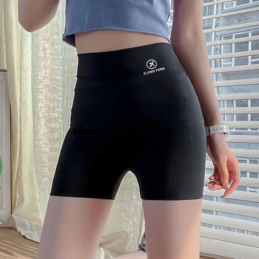1pcs Women's Leggings Belly Tightening And Hip Lifting Pants Anti Glare Yoga Ice Silk Seamless Shorts Safety Shorts 3/4 Pants ﻿ - Shopfly.co.uk